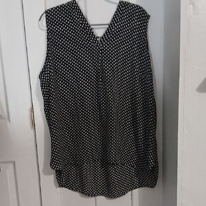 Violet & Claire Womens Blouse Plus Size 3x, Sleeveless, Black/white Polka Dot